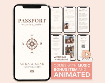 Destination Wedding Invitation Passport Wedding Invite Digital Wedding Invitation Template Passport Destination Wedding Digital Passport