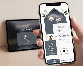 Wedding Website Template Wedding Invitation Website Canva Template Wedding Invitation Vintage RSVP Website Digital Elegant Wedding Invite