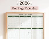 2026 Moon Calendar Printable Wall Calendar with Lunar Phases One Page Yearly Calendar Minimal Home Office Decor Event Planner 2026 Calendar