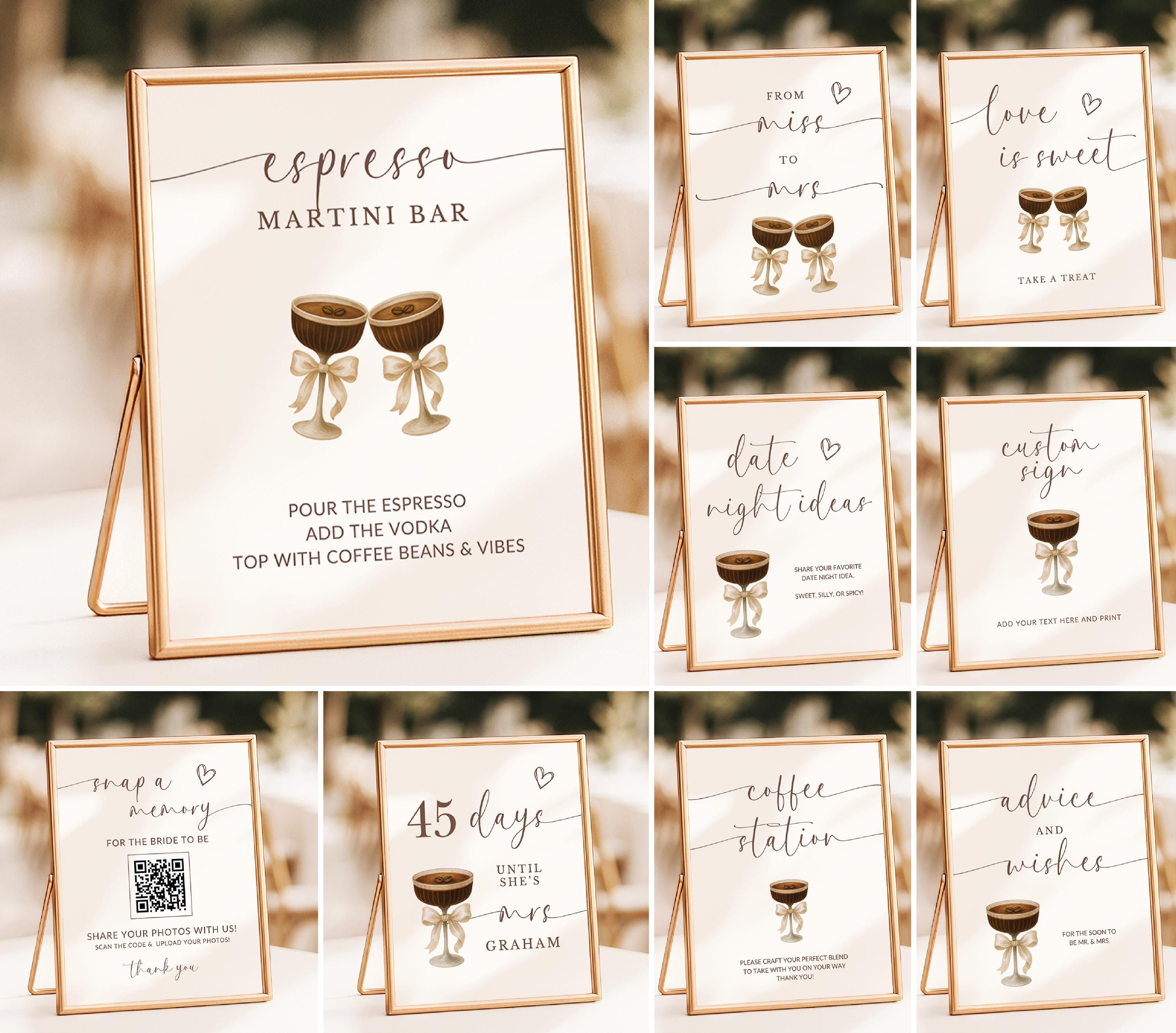 Love is Brewing Sign Bundle Bridal Shower Decor Printable Sign Espresso Martini Bar Sign Bridal Shower Party Coffee Theme Bridal Shower Sign