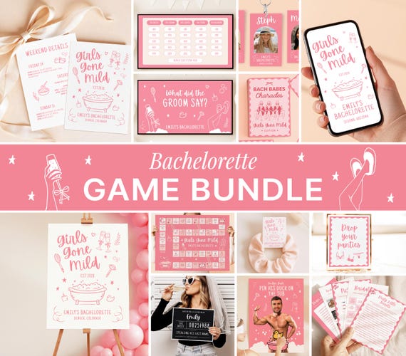 Girl Gone Mild Bachelorette Party Bundle Bachelorette Game Bundle Crazy Bach Party Game Set Bachelorette Party Decor Bachelorette Decoration