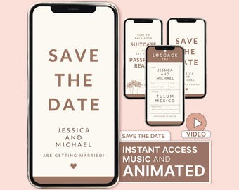 Digital Passport Save The Date Destination Wedding Digital Download Save the Date Template Passport Video Save the Date Wedding Announcement