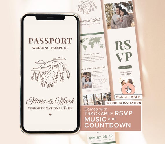 National Park Wedding Invitation National Park Destination Wedding Park RSVP Guest Tracking National Park Themed Wedding Custom Invite Canva