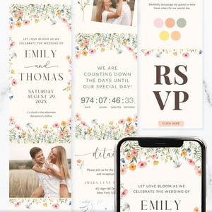 Garden Flower Wedding Invitation Template Summer