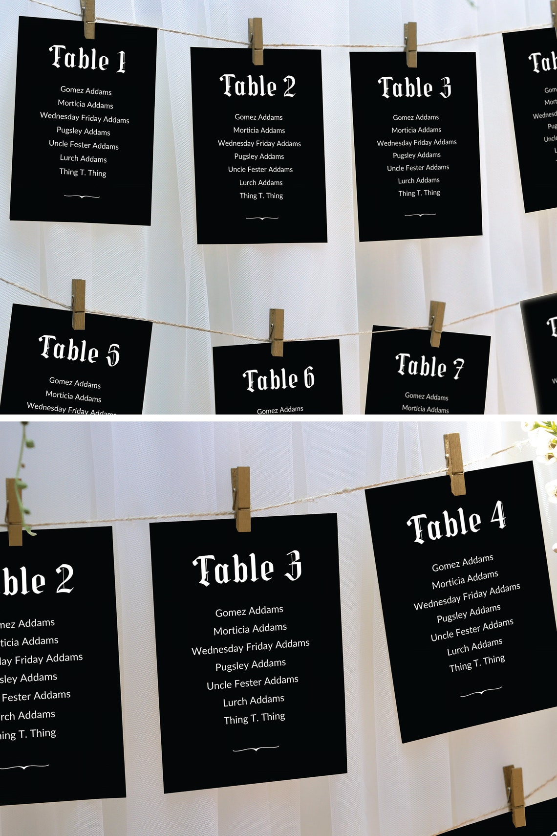 Moody Wedding Seating Card Template Halloween Wedding Table Seating ...