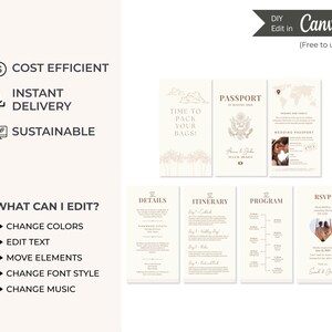 Custom Passport Wedding Invitation Destination Wedding Invite Passport Digital