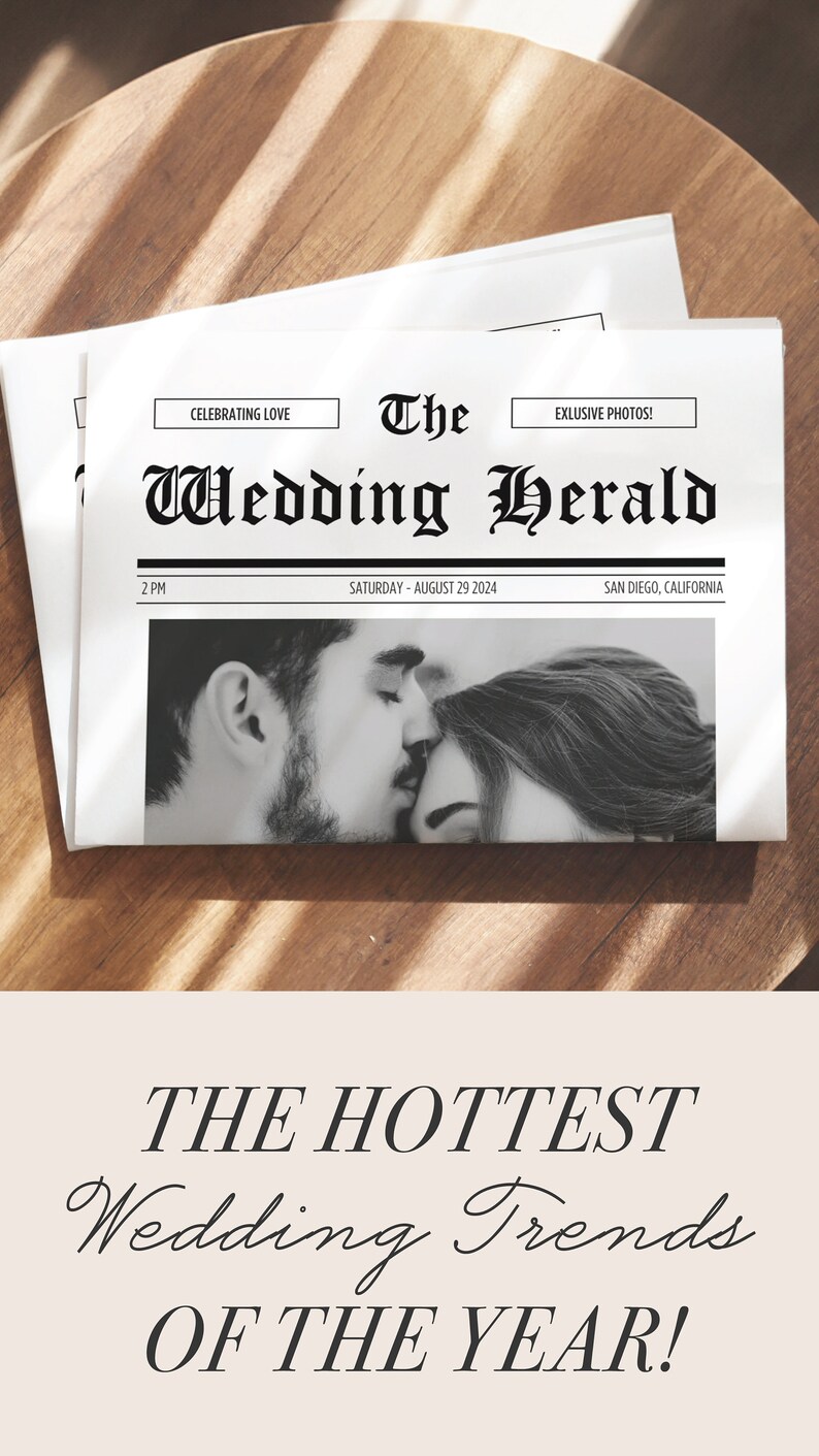 Wedding Newspaper Template Wedding Day Program Template Wedding