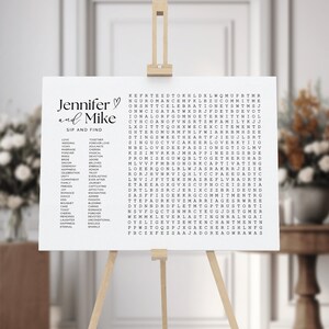 Custom Wedding Word Search Game Sip and Search Wedding Word Search ...