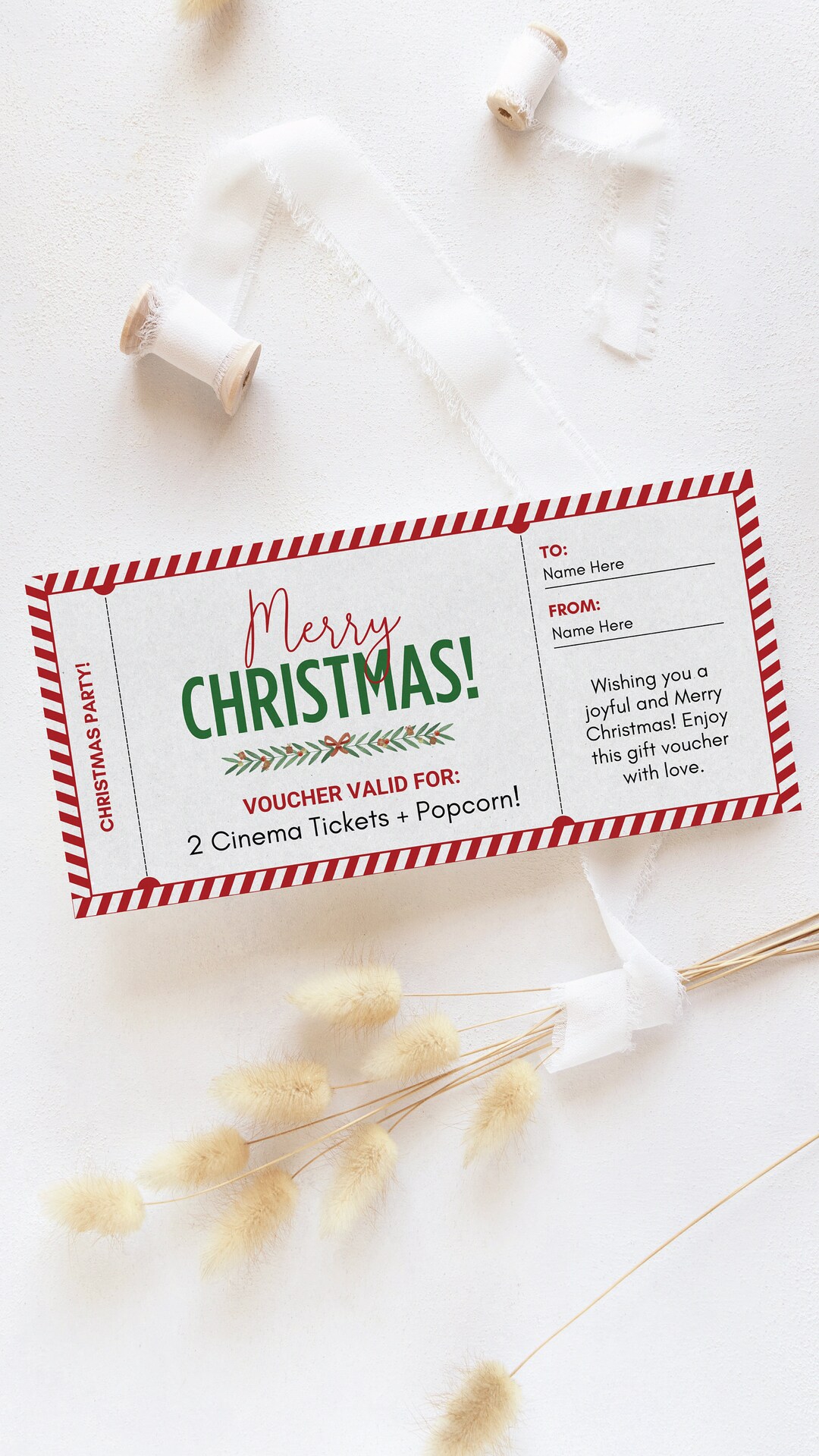 Printable Christmas Gift Voucher Template Christmas Coupon Template ...