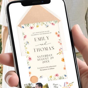 Spring Wedding Website Invitation Wildflower Wedding Invitation Digital