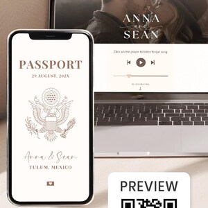 Passport Canva Wedding Website Destination Wedding RSVP Invite