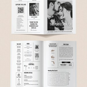 Wedding Newspaper Template Wedding Day Program Template Wedding