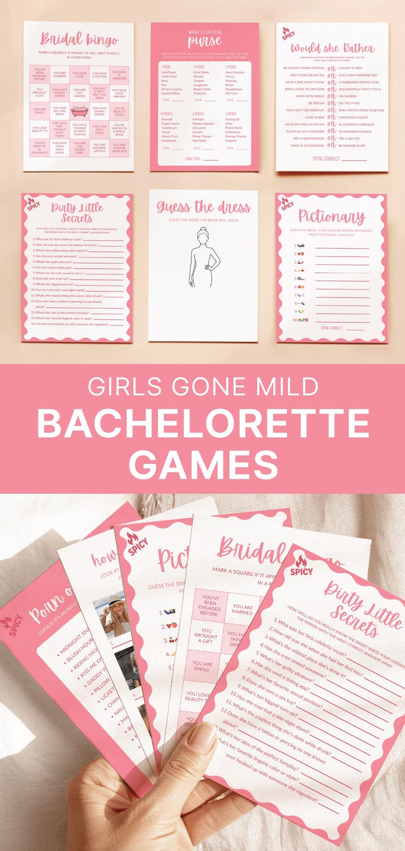 Girl Gone Mild Bachelorette Party Game Printable Game Bach Trip Game Adult