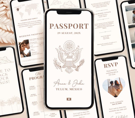 Passport Wedding Invitation Destination Wedding Invitation Digital Wedding Weekend Itinerary Destination Wedding Agenda Wedding Guest Trip
