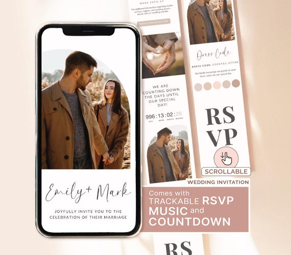 MINIMALIST Wedding Invitation Minimal Invitation Template Modern Invitation Elegant Online RSVP Invitation Wedding Digital Invitation RSVP