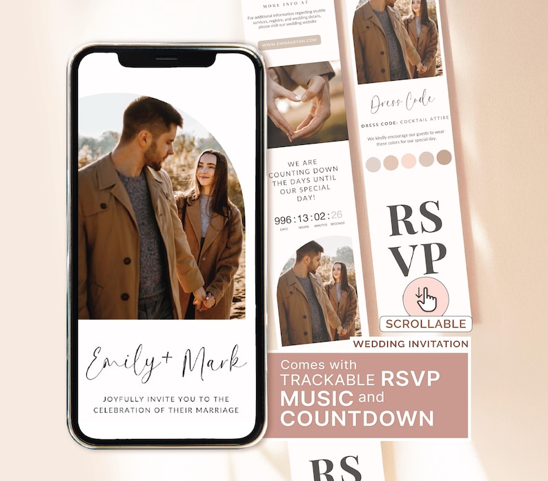 Minimalist Wedding Invitation Minimal Invitation Template Modern Invitation