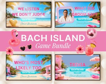 Bach Island Bachelorette Game Bundle Island Theme Funny Bach Games Hen Do Party What Did the Groom Say Trivia Who Is Most Likely Game Night