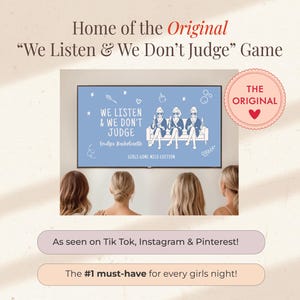 May include: A light blue screen displays the text "We Listen & We Don't Judge" with illustrations of women. The words "Home of the Original" and "The Original" are also visible. The image is advertised on social media.