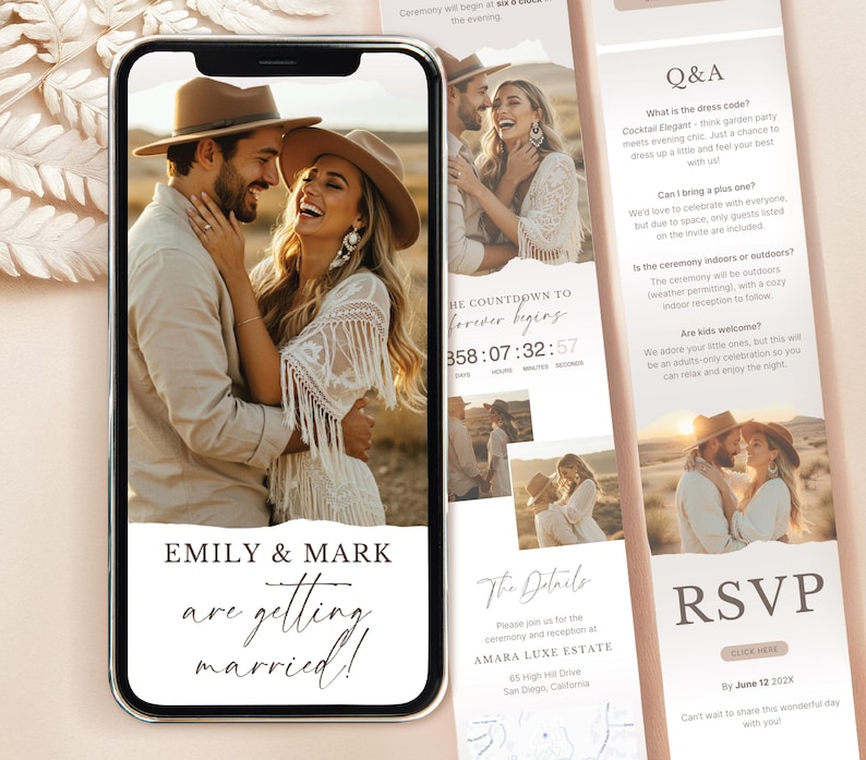 CANVA Wedding Invitation WEB Wedding Invitation with Trackable RSVP Digital