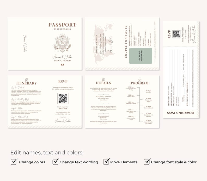 Custom Wedding Invitation Travelling Guest Wedding Invite Suite