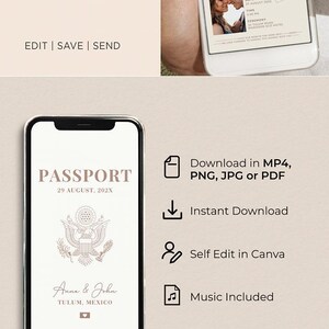 Passport Wedding Invitation Destination Wedding Invitation Digital