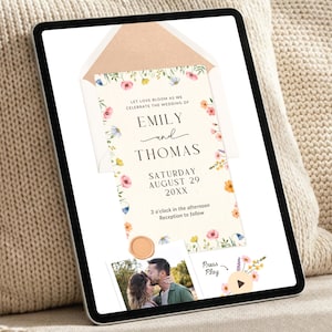 Pastel Floral Wedding Website RSVP Trackable Floral Wedding Template