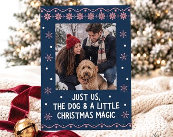 Holiday Photo Card Template Blue Snowflakes Christmas Card Printable Family Photo Christmas Card Year In Review 2026 Card with Photos Unique