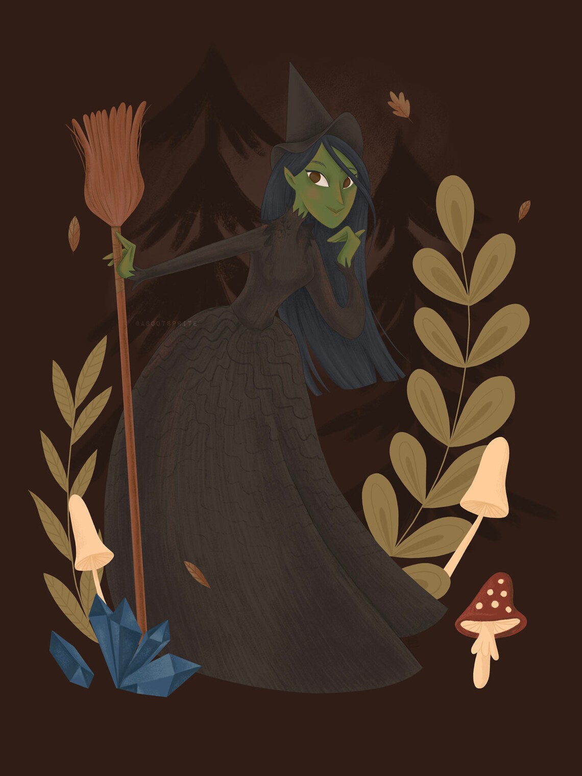 Elphaba die böse Hexe des Westens Oz/Wicked Kunstdruck Etsy