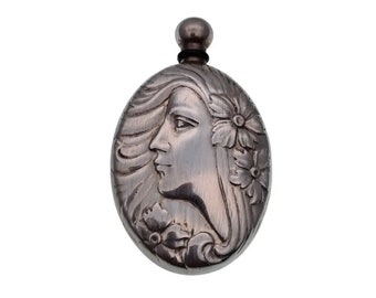 Jugendstil Perfume Bottle Charm. Antique Art Nouveau Flask