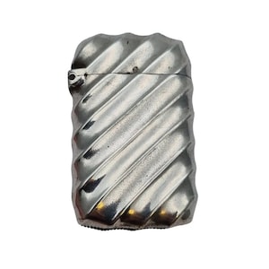 Antique Silver Rippled Matchbox, Sealed Silver Matchbox, Gifts for Collectors, Circa 1900. Antique and vintage jewelry.