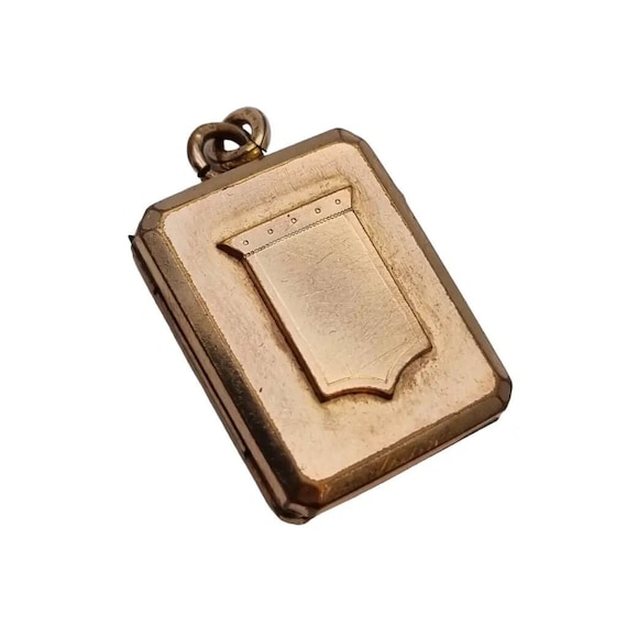 Shield locket, Victorian Rectangular Medallion Pe… - image 1