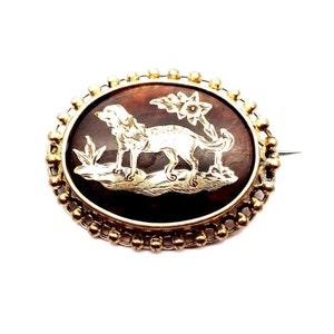 Victorian hunter brooch, dog brooch, exquisite work, Antique 1880 brooch, Victorian jewelry, Antique & vintage jewelry, Jewel gift.