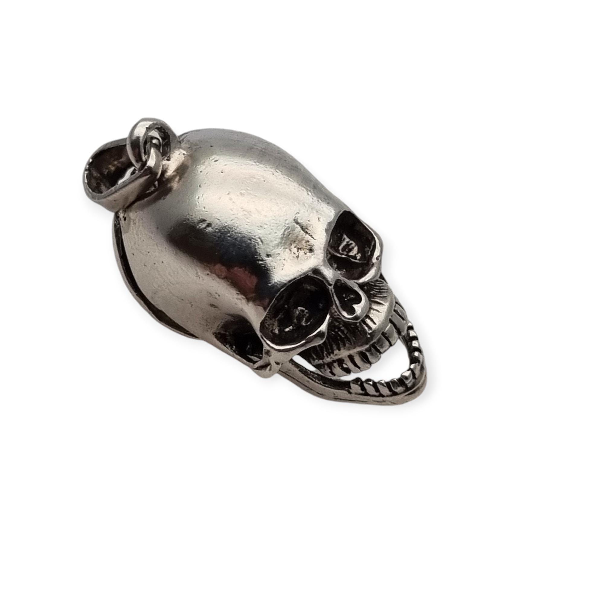 Rare Vintage Skull Pendant, Silver Skull Box With Rare Vintage Skull Pendant, Silver Skull Box With