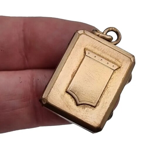 Shield locket, Victorian Rectangular Medallion Pe… - image 3