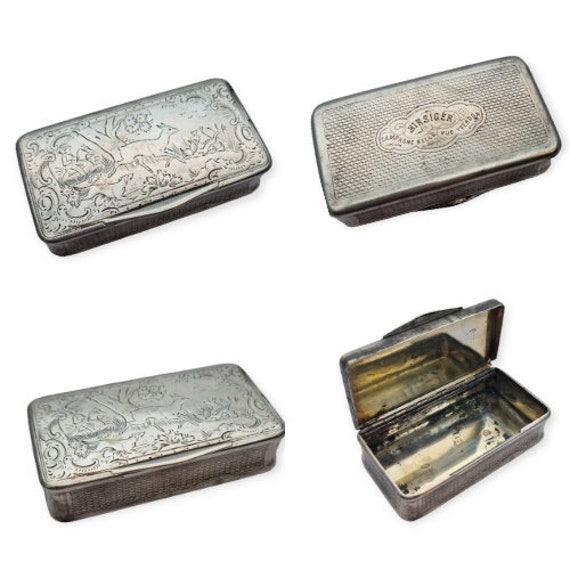 Antique and Rare Austrian Solid Silver Snuff Box … - image 3