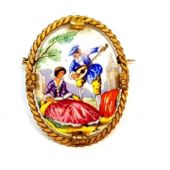 Vintage Brooch/Limoges Brooch/French Brooch.Limoge