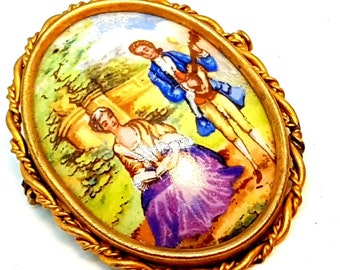 Broche Ancienne De Limoges - Vintage Française - Métal - Occasion