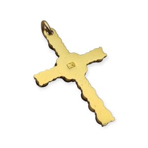 Vintage cross with garnet rhinestones and gold-tone metal religious style circa 1950 , Gifts for collectors, Antique and Vintage jewelry.