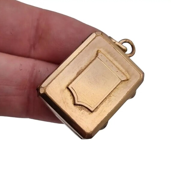 Shield locket, Victorian Rectangular Medallion Pe… - image 8