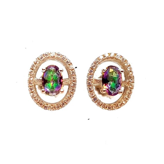 Silver earrings, sparkly stud earrings, glitter e… - image 1