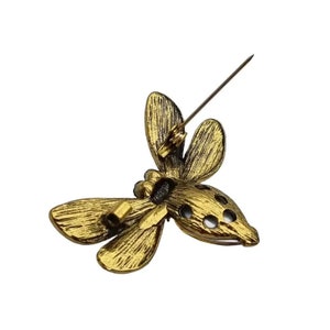 Costume jewelery bee brooch, yellow and green pin, Circa 2000, Antique and vintage jewelry. image 6