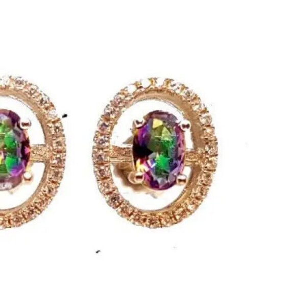 Silver earrings, sparkly stud earrings, glitter e… - image 3