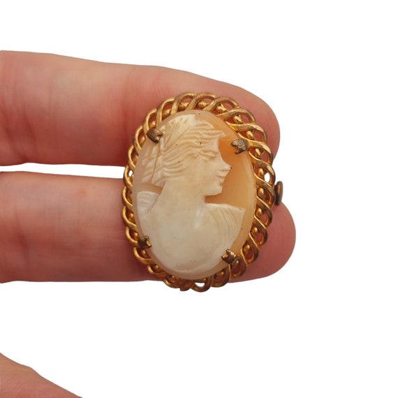 Antique Carved Shell Cameo Brooch for Women, Hand… - image 10
