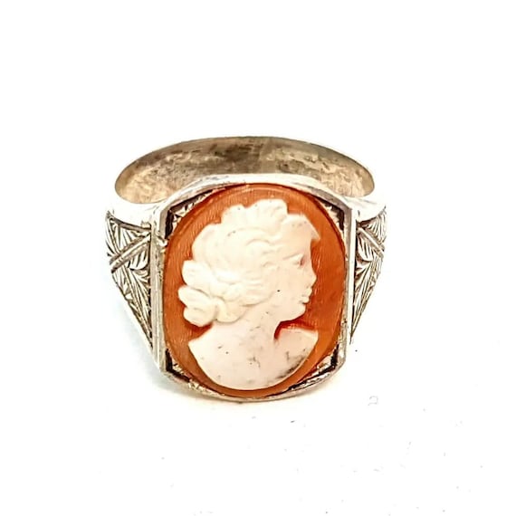 Cameo Ring, Shell Pearl Ring, Natural Shell Pearl, Lady Ring, Artistic –  Adina Stone Jewelry
