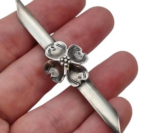 Nye Sterling Pat. 206696, squash blossom brooch, signed, Stuary Nye, brooch vintage, gifts for women, flower pin,  Antique & vintage jewelry