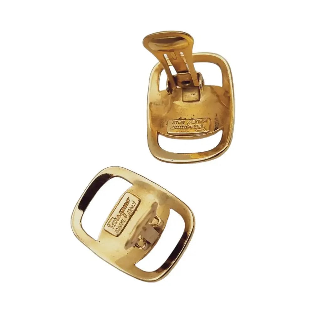 Salvatore Ferragamo Vintage Vara Clip-On Earrings Salvatore Ferragamo Vara Plate Clip-On Earrings - Clip-On  main image 4