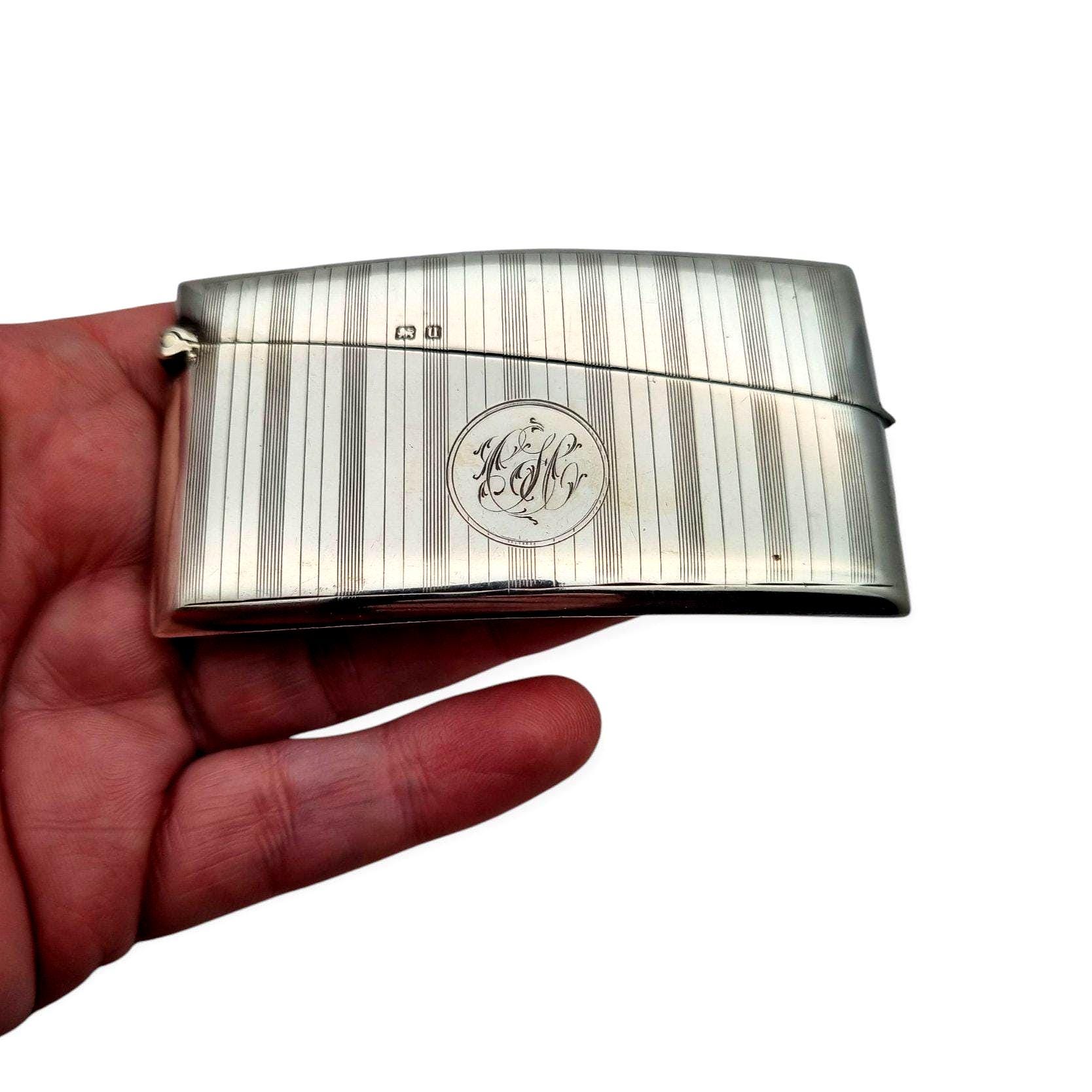 Antique Art Deco Silver Card Holder, WHS, William Henry Sparrow