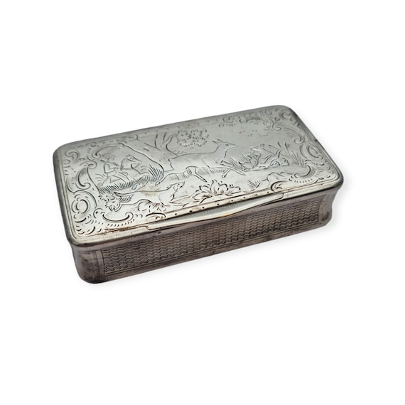 Antique and Rare Austrian Solid Silver Snuff Box … - image 4