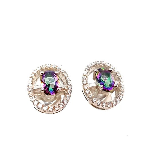 Silver earrings, sparkly stud earrings, glitter e… - image 7