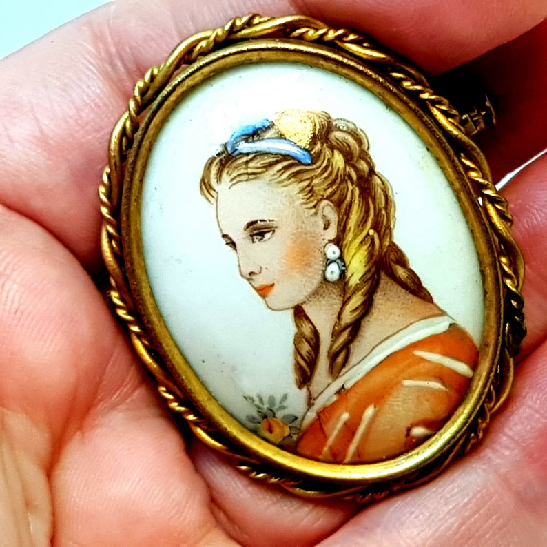Vintage Brooch/limoge Brooch/french Broochlimoge Porcelain Etsy